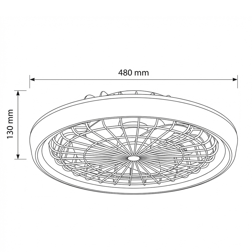 Brilagi - LED aptumšojams griestu ventilators LED/40W/230V Ø 48 cm balts + tālvadības pults
