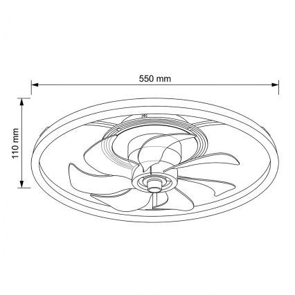 Brilagi - LED aptumšojams griestu ventilators LED/66W/230V 55 cm balts/zelts + ar tālvadības pulti