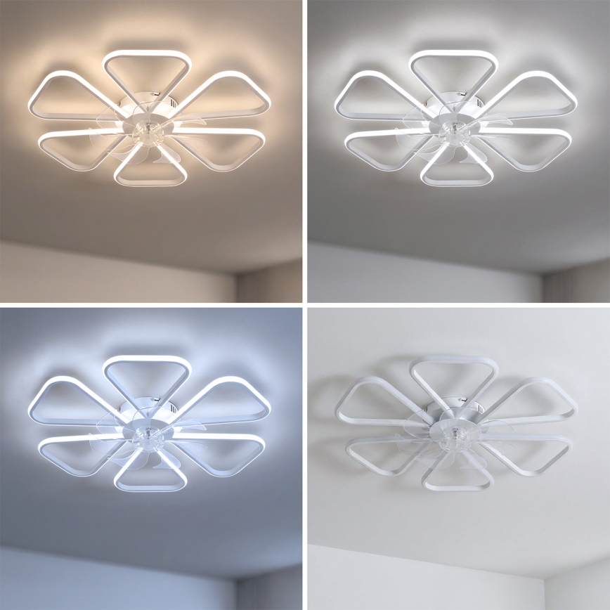 Brilagi - LED dimmējams griestu ventilators LED/38W/230V 3000-6500K pr. 76 cm balts + tālvadība