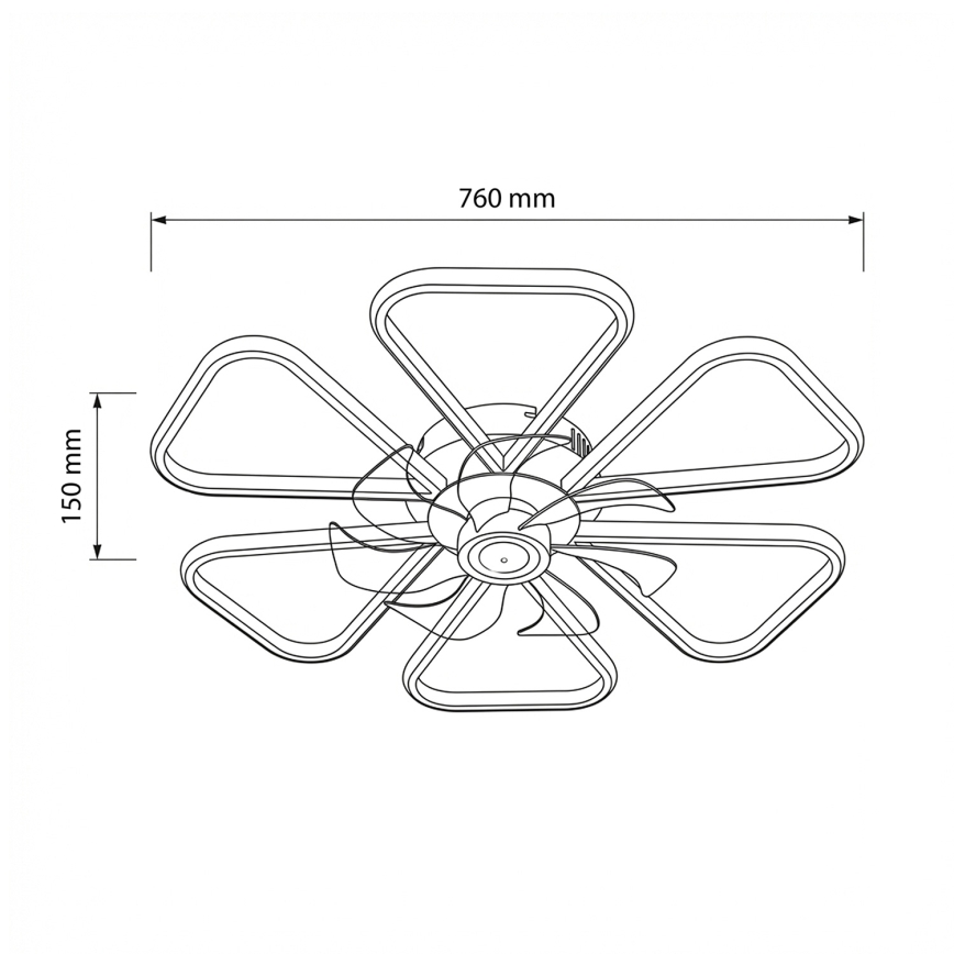 Brilagi - LED dimmējams griestu ventilators LED/38W/230V 3000-6500K pr. 76 cm balts + tālvadība