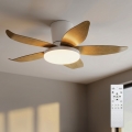 Brilagi - LED griestu ventilators ar regulējamu spilgtumu, LED/32W/230V, 3000–6500K, Ø 95 cm, balts/brūns + ar tālvadības pulti
