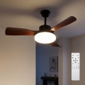 Brilagi - LED griestu ventilators ar regulējamu spilgtumu, LED/34W/230V, 3000–6500K, Ø 106 cm, melns/brūns + tālvadības pults