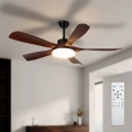 Brilagi - LED griestu ventilators ar regulējamu spilgtumu LED/34W/230V 3000-6500K Ø 132 cm melns/brūns + tālvadības pults