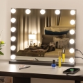 BRILAGI - LED grima spogulis ar regulējamu apgaismojumu HOLLYWOOD LED/15W/230V CCT + USB melns