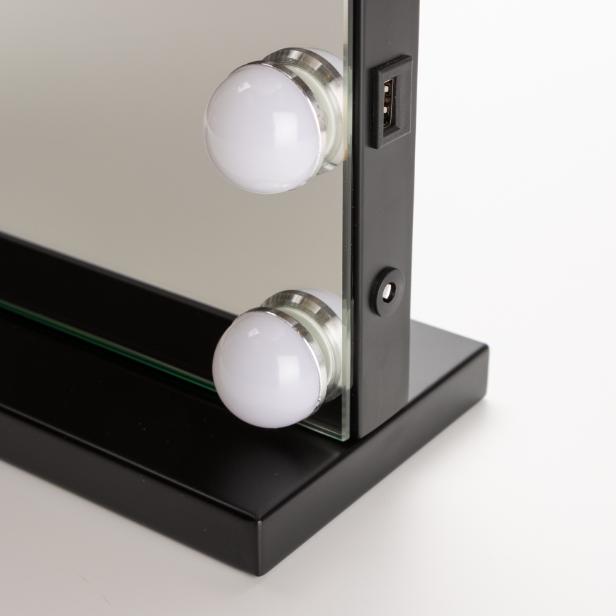BRILAGI - LED grima spogulis ar regulējamu apgaismojumu HOLLYWOOD LED/15W/230V CCT + USB melns