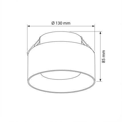 Brilagi - LED Iebūvējamais griestu gaismeklis AURA LUX 1xGX53/30W/230V Ø 13 cm melns/dūmakains