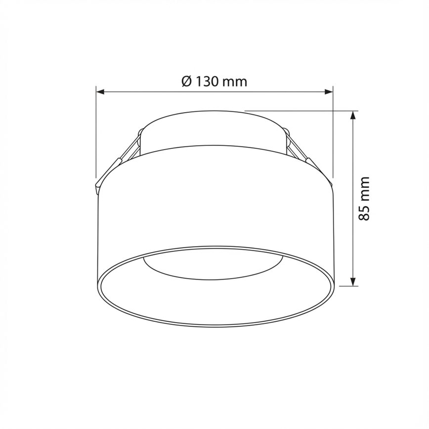 Brilagi - LED Iebūvējamais griestu gaismeklis AURA LUX 1xGX53/30W/230V Ø 13 cm melns/dūmakains