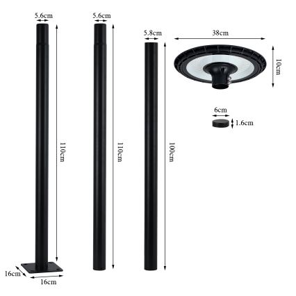 Brilagi - LED Ielas lampa URBANSPARK LED/60W/230V melna IP65