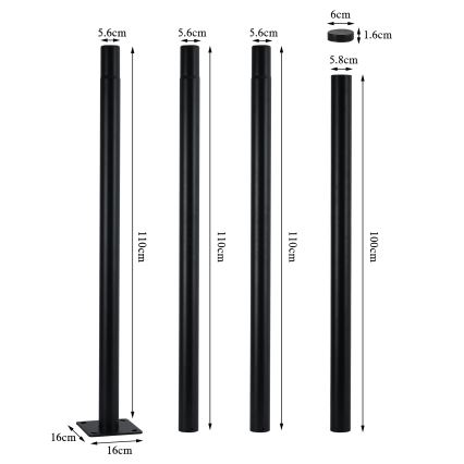 Brilagi - LED ielu lampa ar 4 m garu stabu URBANSPARK LED/120W/230V melna IP65