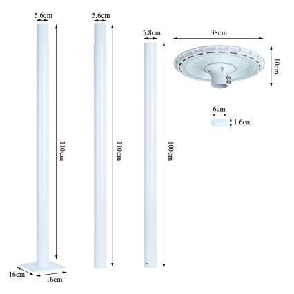 Brilagi - LED ielu lampa URBANSPARK LED/120W/230V balta IP65