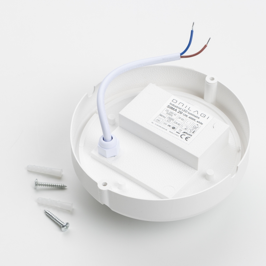 Brilagi - LED Indudtriālais griestu gaismeklis SIMA LED/12W/230V IP65 balts