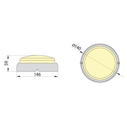 Brilagi - LED Indudtriālais griestu gaismeklis SIMA LED/12W/230V IP65 melns