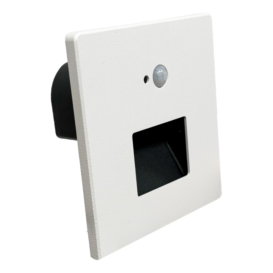 Brilagi - LED kāpņu gaismeklis ar kustības un krēslas sensoru JACK LED/3W/230V 3000/4000/6500K IP65 balts