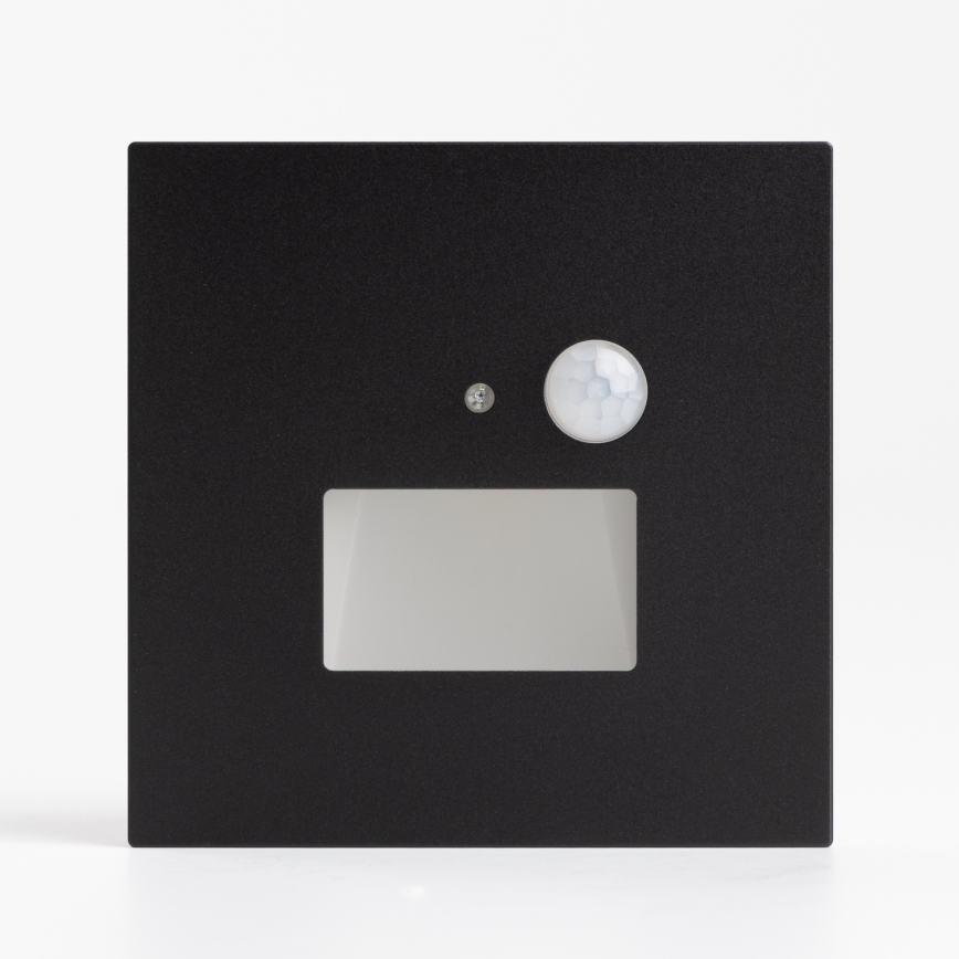 Brilagi - LED kāpņu gaismeklis ar kustības un krēslas sensoru JACK LED/1,5W/230V 3000/4000/6500K melns