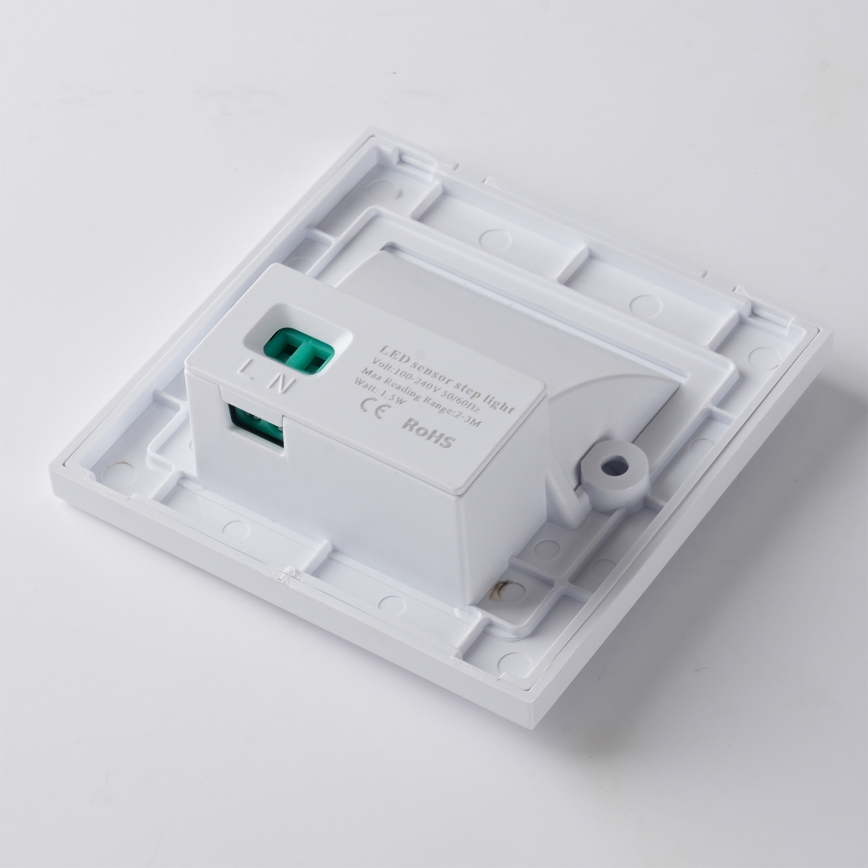 Brilagi - LED kāpņu gaismeklis STEP LIGHT ar sensoru, 1,5 W, 230 V, IP44, balts