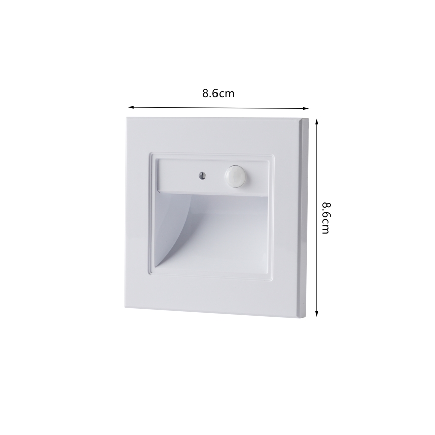 Brilagi - LED kāpņu gaismeklis STEP LIGHT ar sensoru, 1,5 W, 230 V, IP44, balts