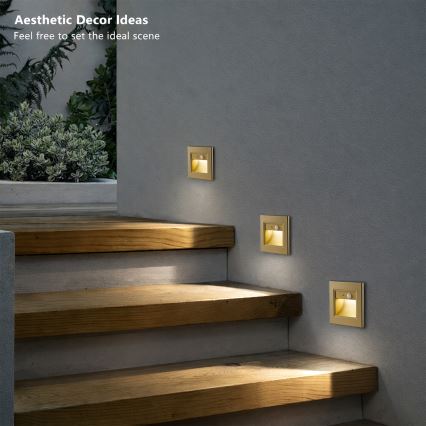 Brilagi - LED kāpņu gaismeklis ar sensoru STEP LIGHT LED/1,5W/230V IP44 zelta