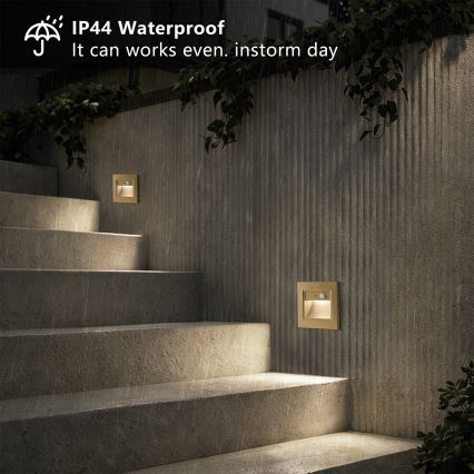 Brilagi - LED kāpņu gaismeklis ar sensoru STEP LIGHT LED/1,5W/230V IP44 zelta
