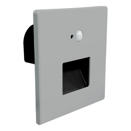 Brilagi - LED kāpņu gaismeklis ar kustības un krēslas sensoru JACK LED/3W/230V 3000/4000/6500K IP65 pelēks