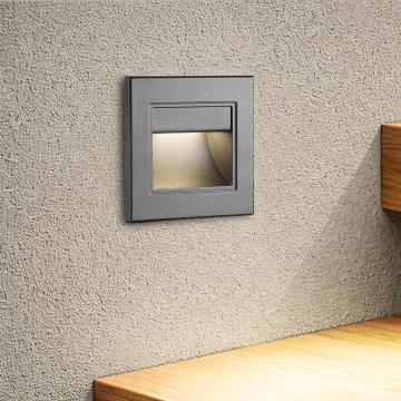 Brilagi - LED kāpņu gaismeklis STEP LIGHT LED/1,5W/230V IP44 antracīts