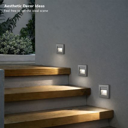 Brilagi - LED kāpņu gaismeklis STEP LIGHT LED/1,5W/230V IP44 antracīts
