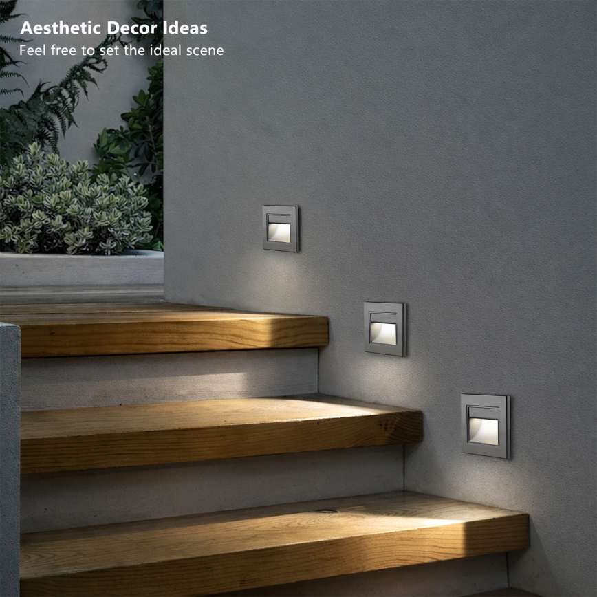 Brilagi - LED kāpņu gaismeklis STEP LIGHT LED/1,5W/230V IP44 antracīts