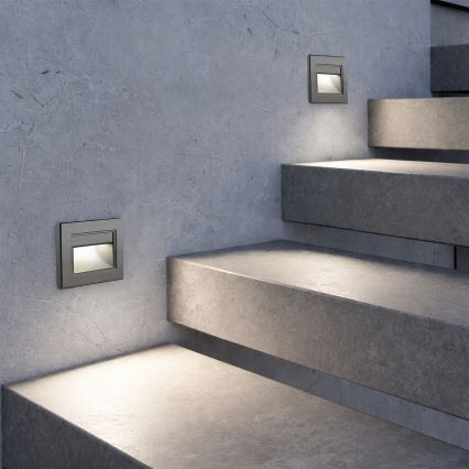 Brilagi - LED kāpņu gaismeklis STEP LIGHT LED/1,5W/230V IP44 antracīts