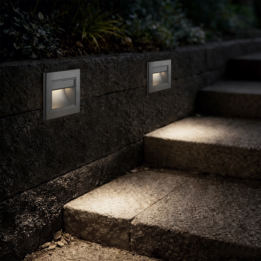 Brilagi - LED kāpņu gaismeklis STEP LIGHT LED/1,5W/230V IP44 antracīts