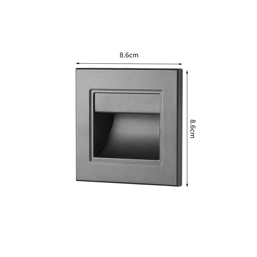 Brilagi - LED kāpņu gaismeklis STEP LIGHT LED/1,5W/230V IP44 antracīts