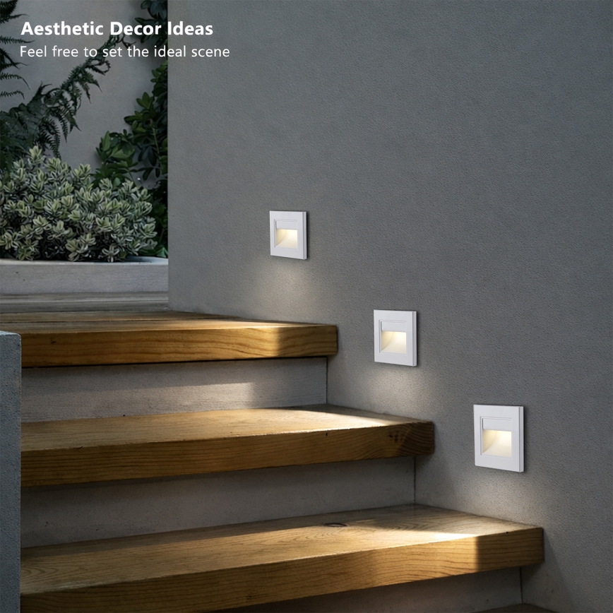 Brilagi - LED kāpņu gaismeklis STEP LIGHT LED/1,5W/230V IP44 balts