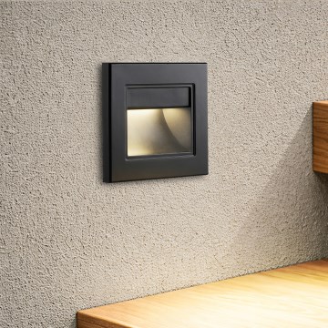Brilagi - LED kāpņu gaismeklis STEP LIGHT LED/1,5W/230V IP44 melns