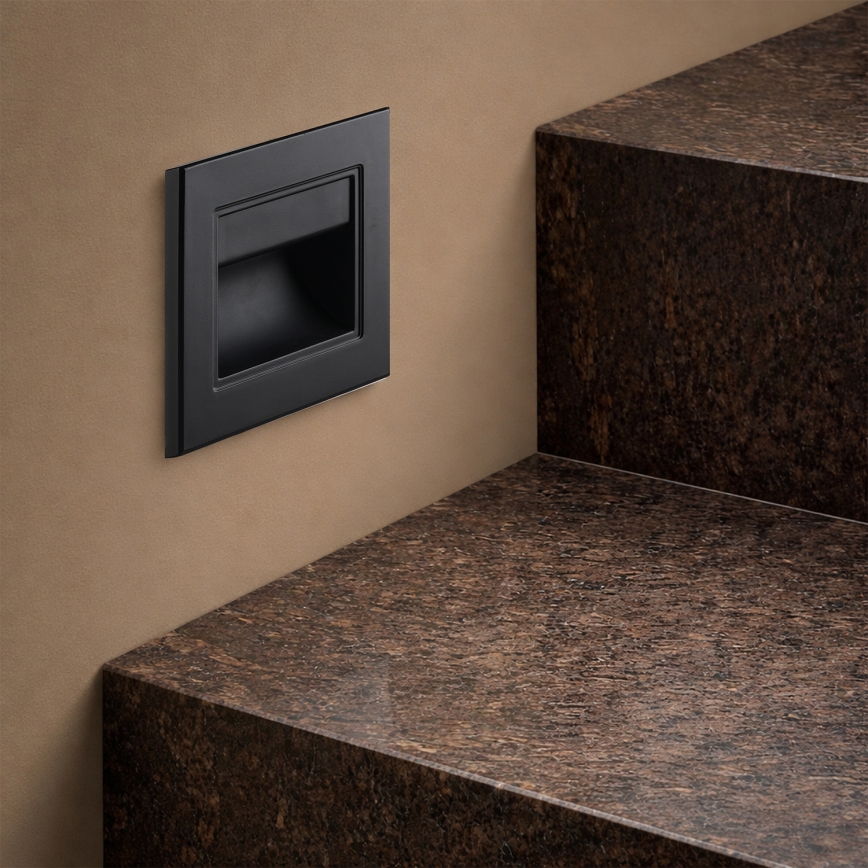 Brilagi - LED kāpņu gaismeklis STEP LIGHT LED/1,5W/230V IP44 melns