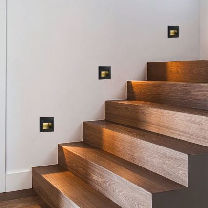Brilagi - LED kāpņu gaismeklis STEP LIGHT LED/1,5W/230V IP44 melns