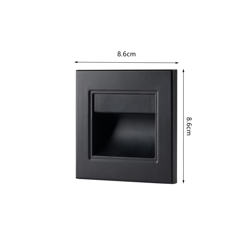 Brilagi - LED kāpņu gaismeklis STEP LIGHT LED/1,5W/230V IP44 melns
