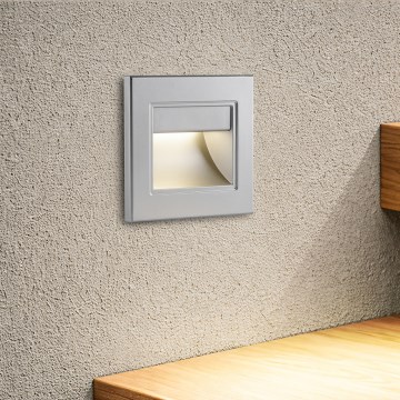 Brilagi - LED kāpņu gaismeklis STEP LIGHT LED/1,5W/230V IP44 sudraba
