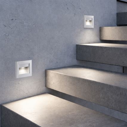 Brilagi - LED kāpņu gaismeklis STEP LIGHT LED/1,5W/230V IP44 sudraba