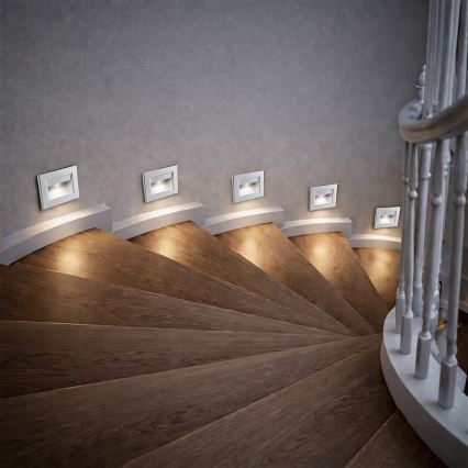 Brilagi - LED kāpņu gaismeklis STEP LIGHT LED/1,5W/230V IP44 sudraba