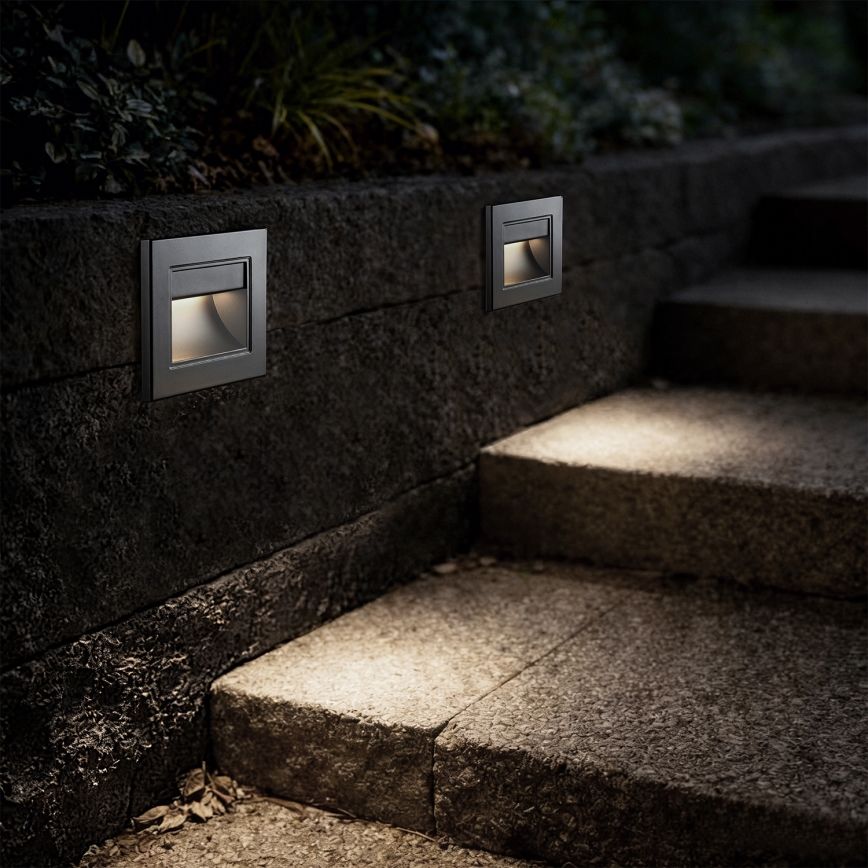 Brilagi - LED kāpņu gaismeklis STEP LIGHT LED/1,5W/230V IP44 sudraba