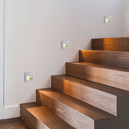Brilagi - LED kāpņu gaismeklis STEP LIGHT LED/1,5W/230V IP44 sudraba