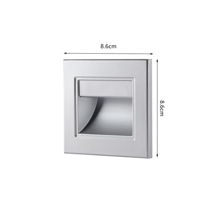 Brilagi - LED kāpņu gaismeklis STEP LIGHT LED/1,5W/230V IP44 sudraba