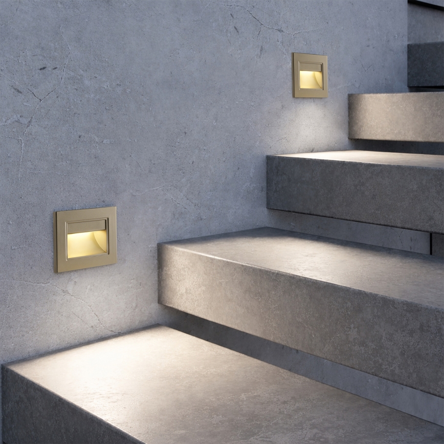 Brilagi - LED kāpņu gaismeklis STEP LIGHT LED/1,5W/230V IP44 zelta