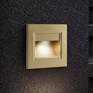 Brilagi - LED kāpņu gaismeklis STEP LIGHT LED/1,5W/230V IP44 zelta krāsā