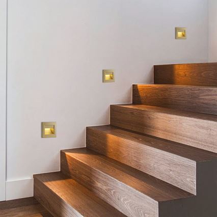 Brilagi - LED kāpņu gaismeklis STEP LIGHT LED/1,5W/230V IP44 zelta krāsā