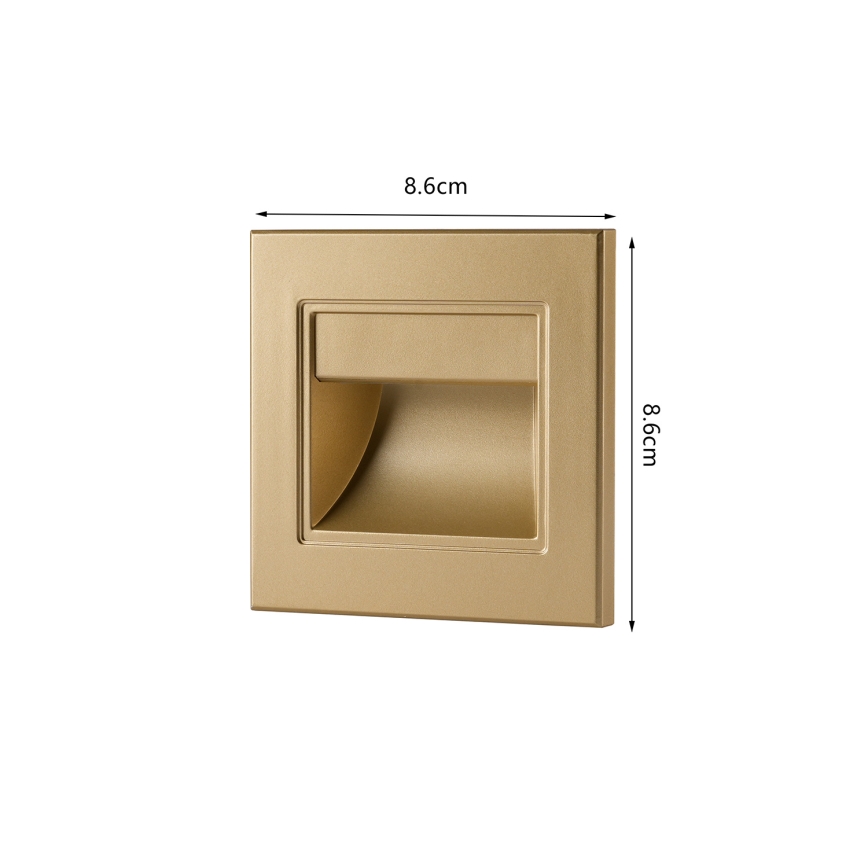 Brilagi - LED kāpņu gaismeklis STEP LIGHT LED/1,5W/230V IP44 zelta krāsā