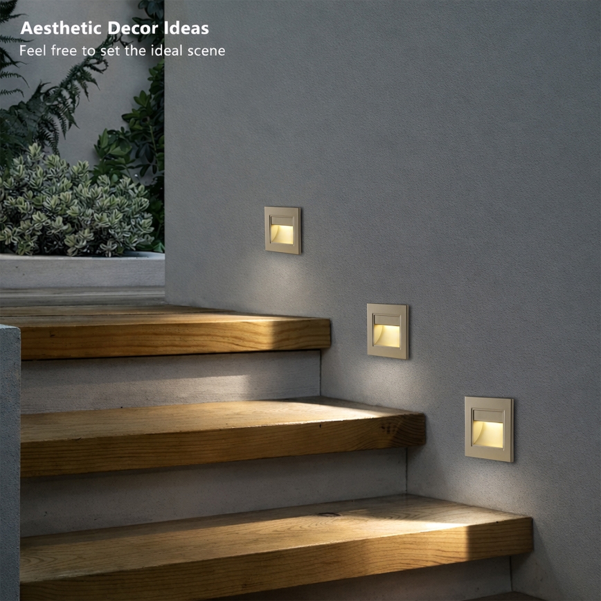 Brilagi - LED kāpņu gaismeklis STEP LIGHT LED/1,5W/230V IP44 zelta krāsā