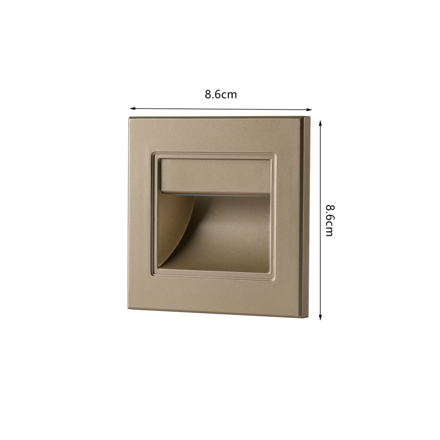 Brilagi - LED kāpņu gaismeklis STEP LIGHT LED/1,5W/230V IP44 zelta krāsā