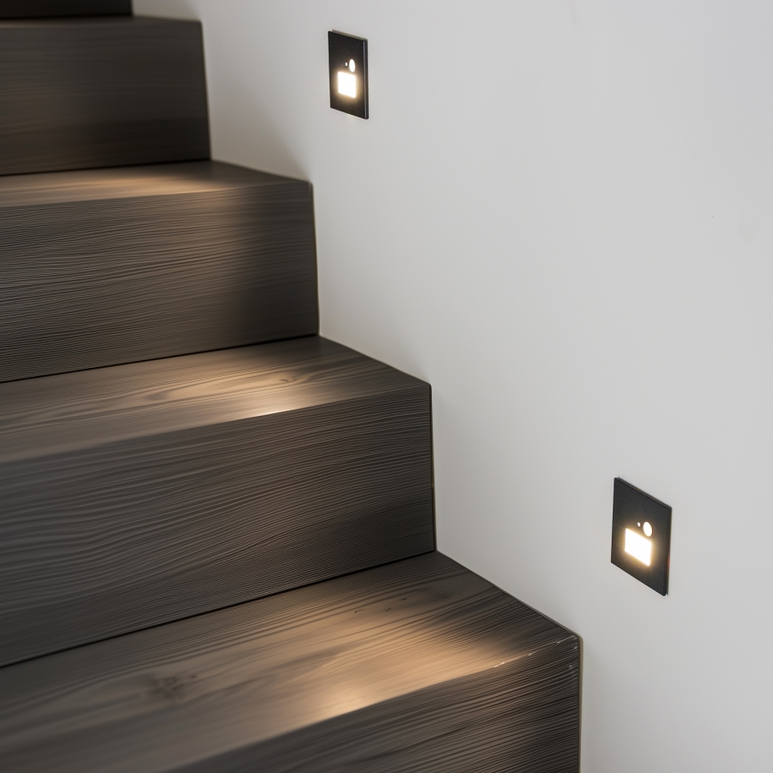 Brilagi - LED Kāpņu telpas lampa ar kustību sensoru JACK LED/1,5W/230V 3000K/4000K/6500K melna