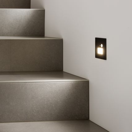 Brilagi - LED Kāpņu telpas lampa ar kustību sensoru JACK LED/1,5W/230V 3000K/4000K/6500K melna