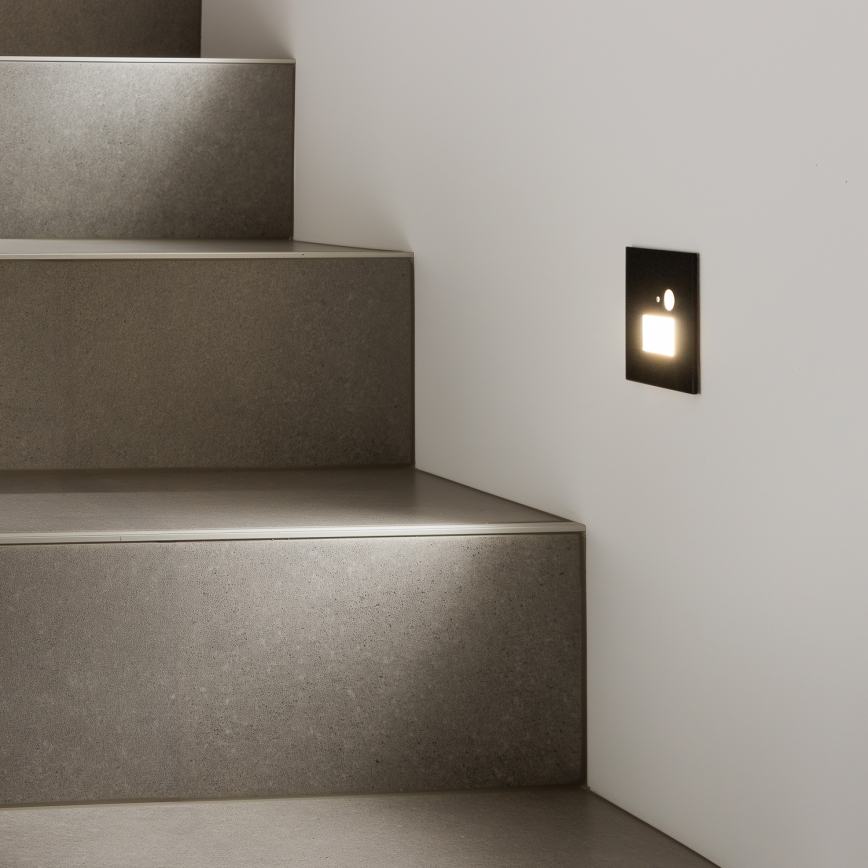 Brilagi - LED Kāpņu telpas lampa ar kustību sensoru JACK LED/1,5W/230V 3000K/4000K/6500K melna