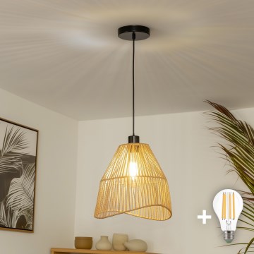 Brilagi - LED karājamā lampa uz kabeļa CERIA BOHO 1xE27/40W/230V Ø 30 cm brūna